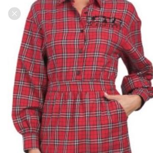 LOVE MOSCHINO Red Made In Italy Plaid Dress